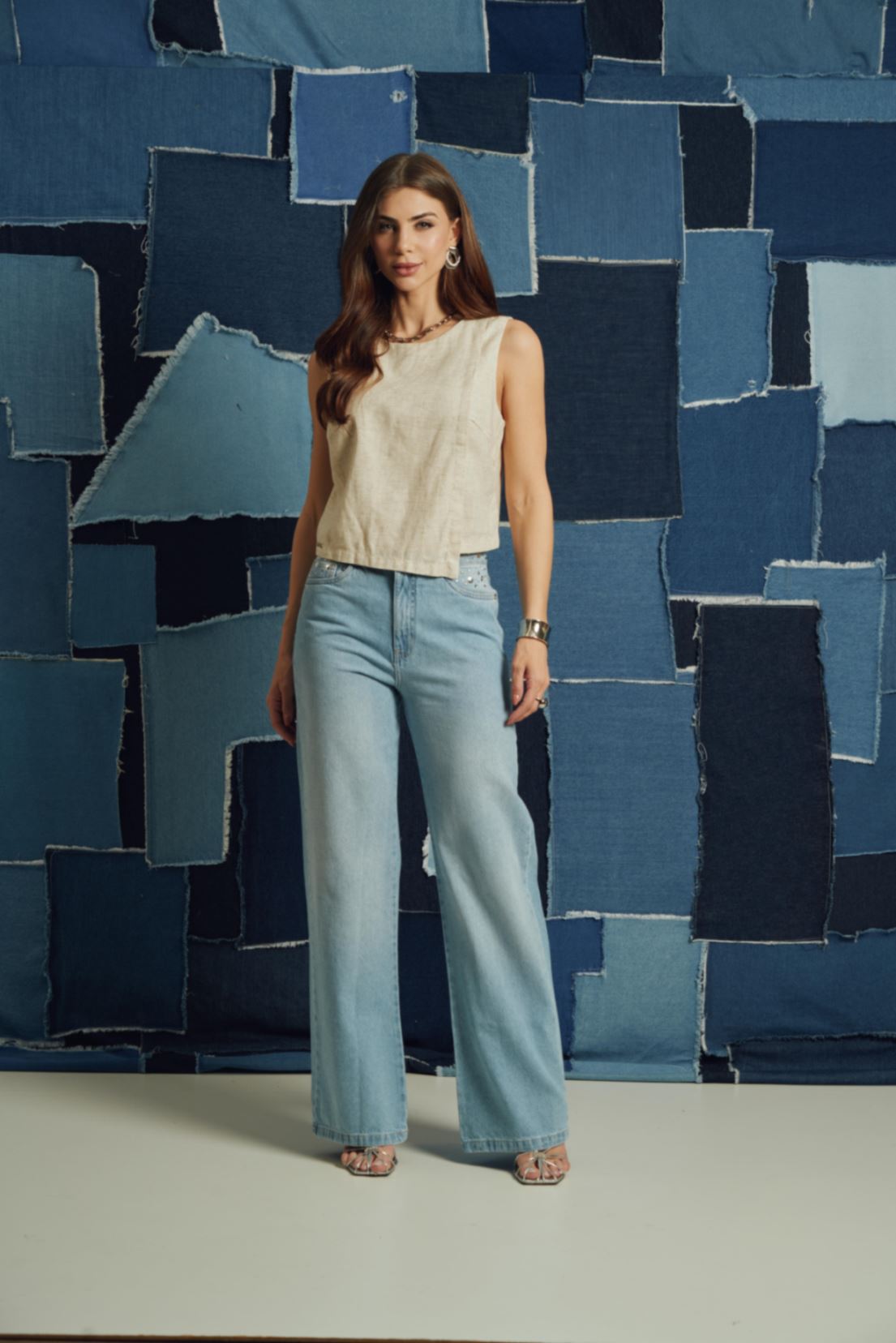Calça Fem Wide Leg