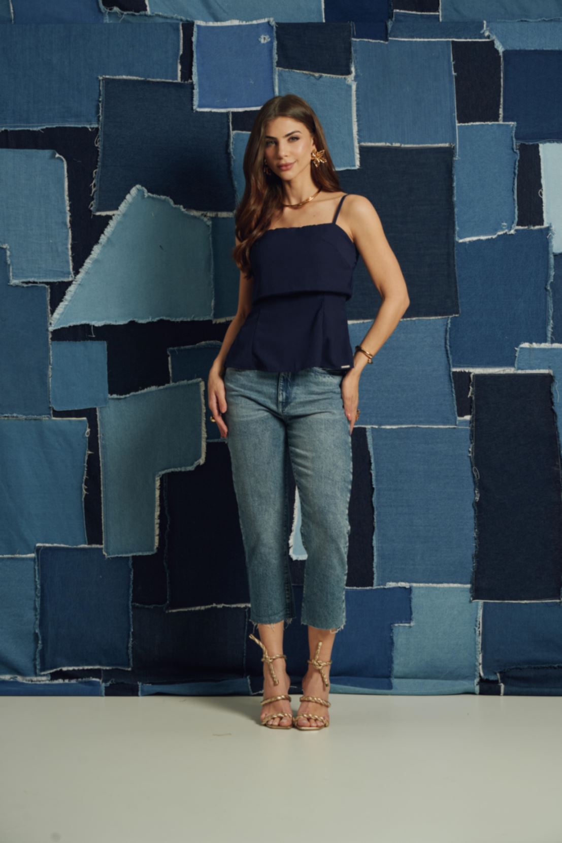 Calça Fem Reta Cropped