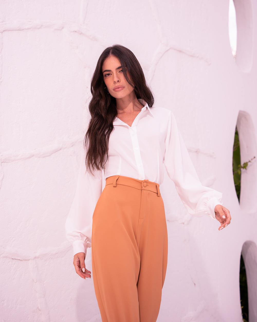 Camisa Jade de Manga Ampla