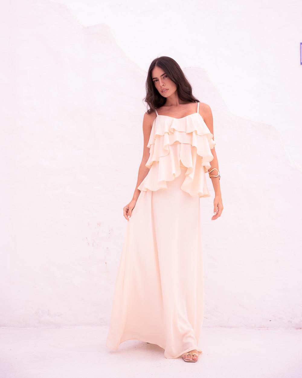 Conjunto Longo com Babado