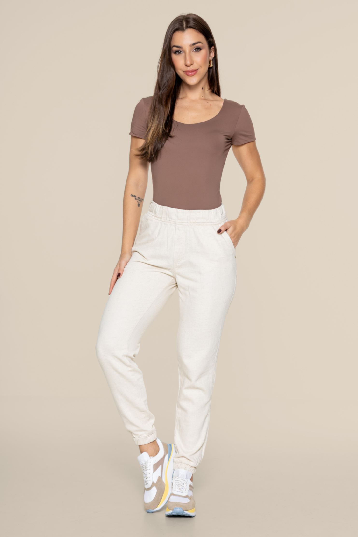 CALÇA JOGGER LINHO BRANCO