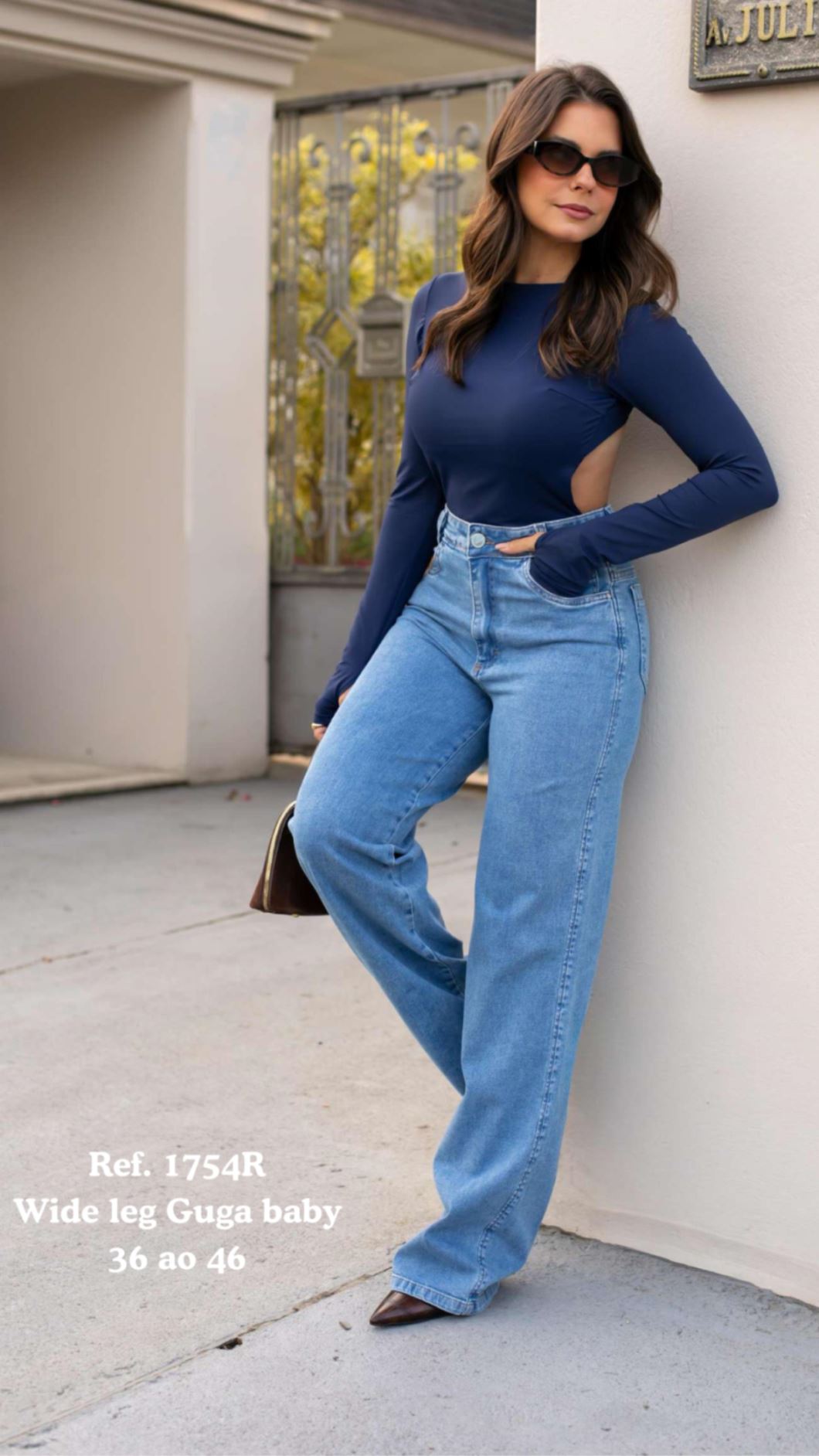 CALÇA WIDE LEG GUGA BABY BLUE
