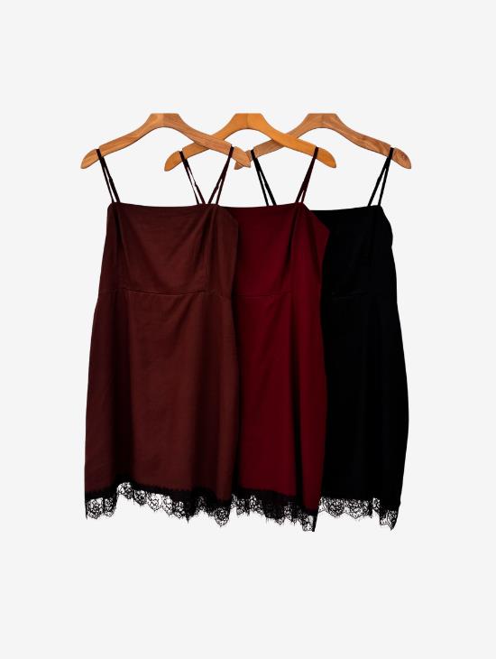 VESTIDO DE ALÇA C/ RENDA