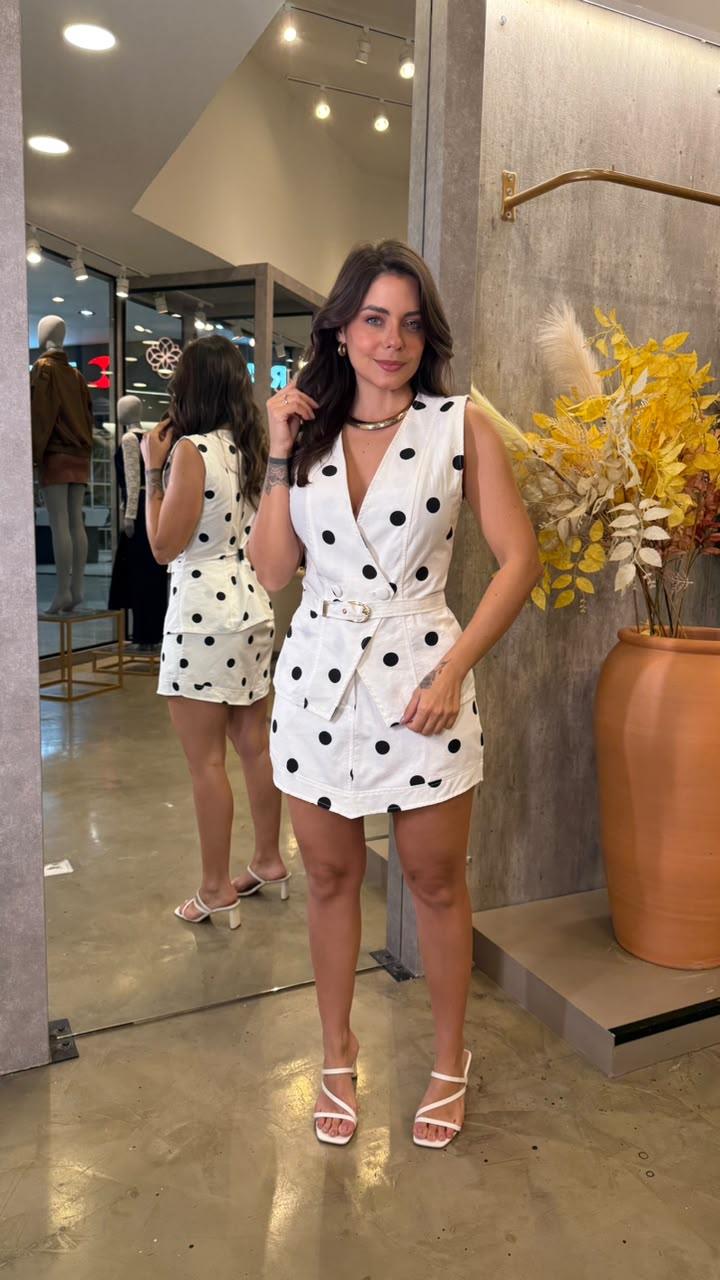 Conjunto poá cinto
