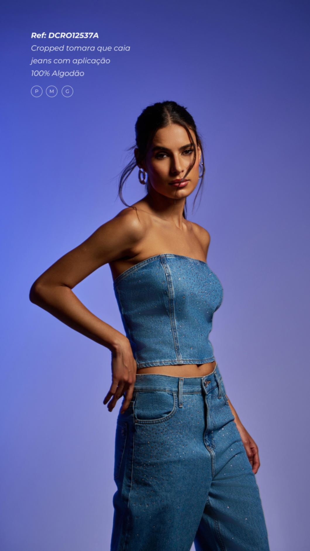 CROPPED FEM  DICOLLANI TOMARA QUE CAIA C/ APLICACAO